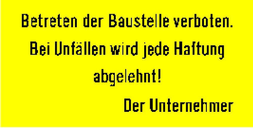 Schild Betreten der Baustelle verboten PVC