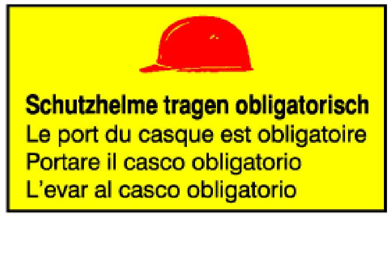 Schild Schutzhelme tragen obligatorisch PVC
