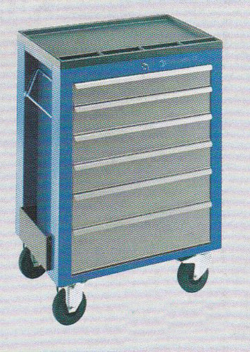 Werkzeugwagen  6 Schubladen, leer, Serie SW, blau