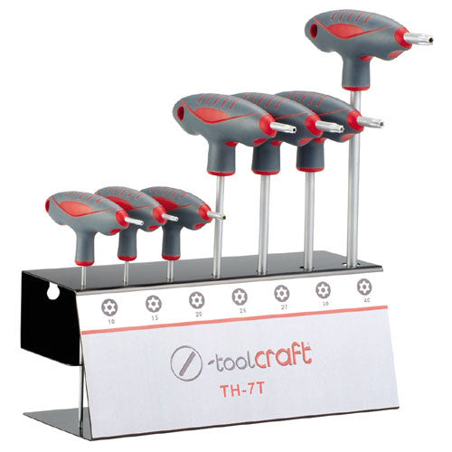 Stiftschlüssel-Satz mit T-Griff Torx 7-teilig, T10 - T40