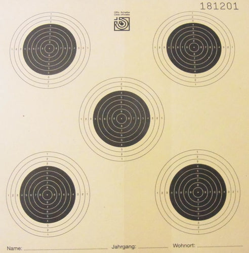 Zielscheiben 17 x 17  5 Spiegel