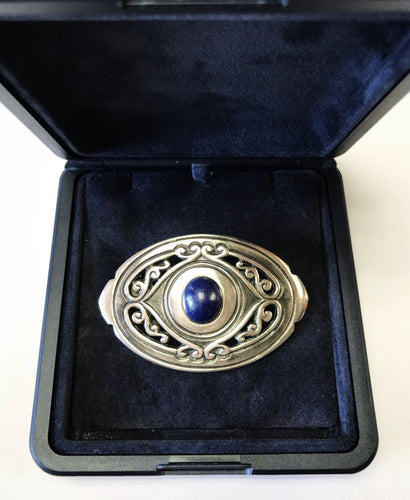 Gurtschnalle Silber m. Lapis