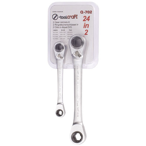 Ringgabel-Rätschenschlüssel-Satz 2-teilig, 24 in 2, CH-V