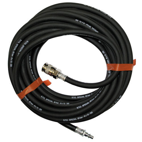 Druckluftschlauch Gummi schwarz 8 x 13mm, 10m, mit Kupplung und
